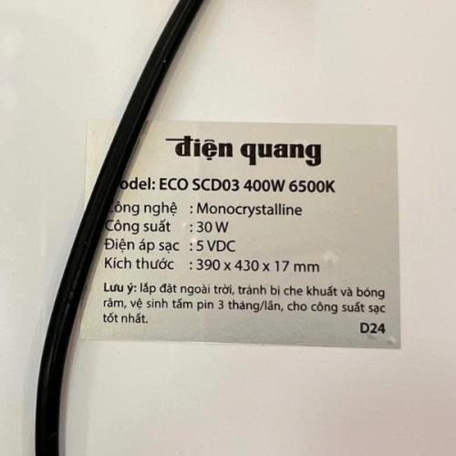 🌟🌟🌟 #️⃣ Sản phẩm mới – Bộ đèn LED Solar đường ECO SCD03 400W 6500K (3300lm, thân nhôm, IP65, tấm pin rời)